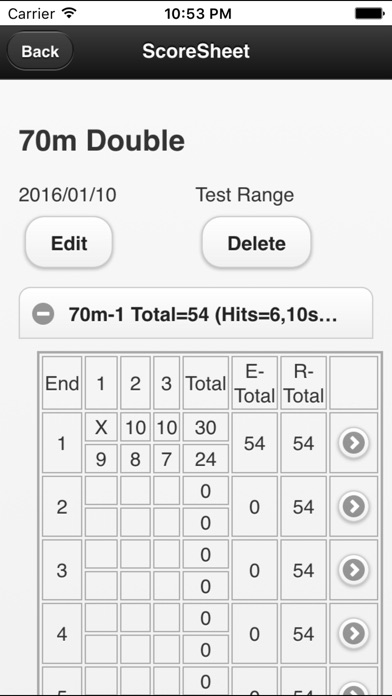 Archery Score Noteのスクリーンショット2 Archery Score Noteのスクリーンショット2