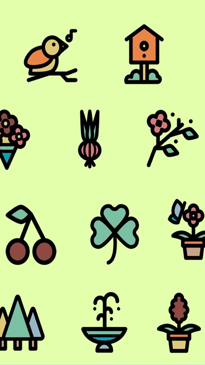 Spring Stickers - Chirping birds and grass