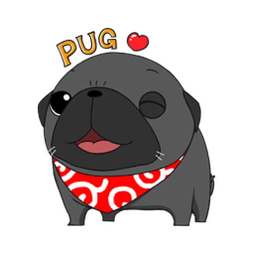 Black Pug Stickers icon