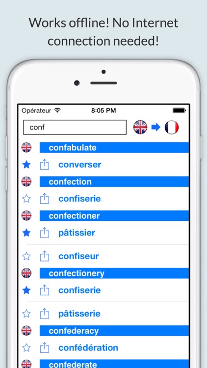 Offline English French Dictionary with Voice