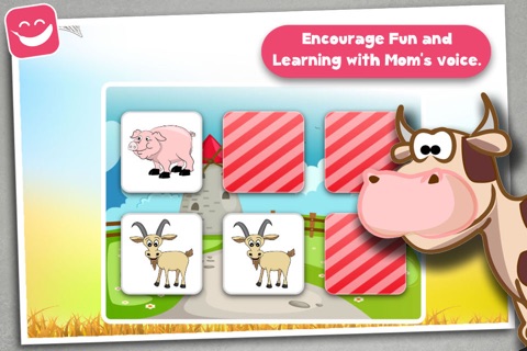 Barnyard Memo Game with Piggy, Farmer and Chickens screenshot 3
