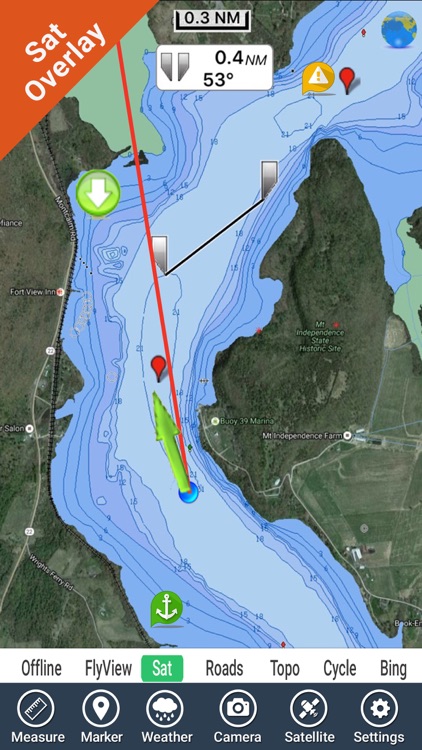 Champlain lake Vermont GPS offline fishing charts