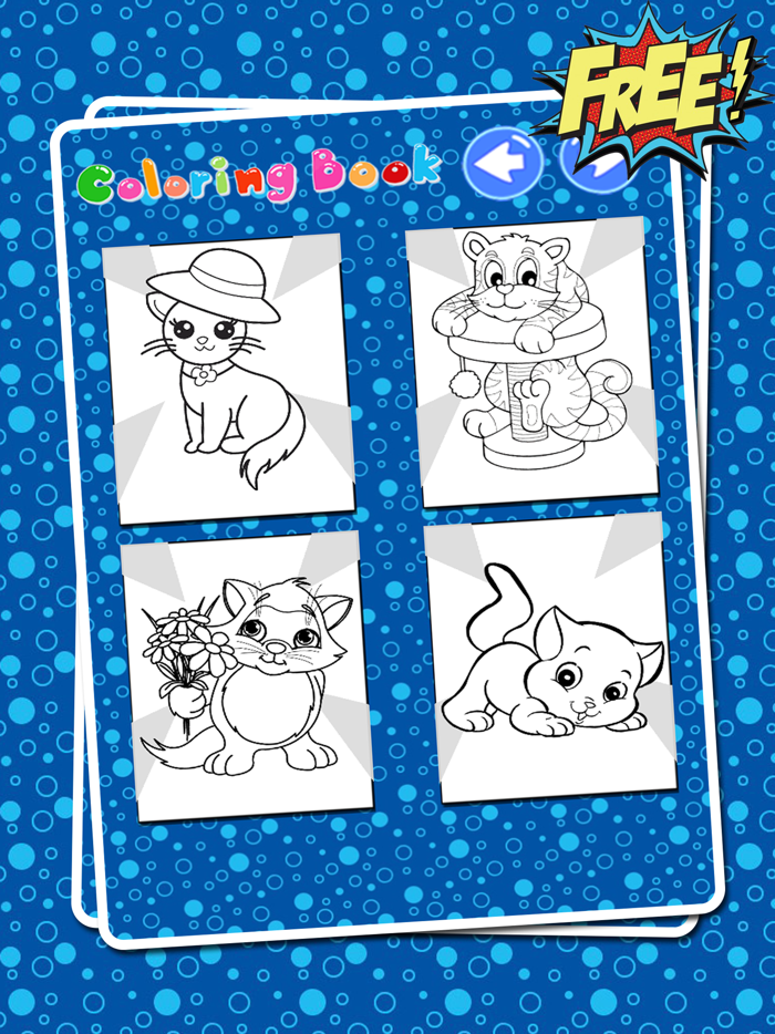 Cat Coloring Book - Cute Cat Kitty Kitten Paint And Draw For Kid Boy And Girl