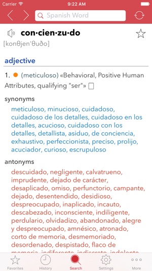 Spanish Thesaurus