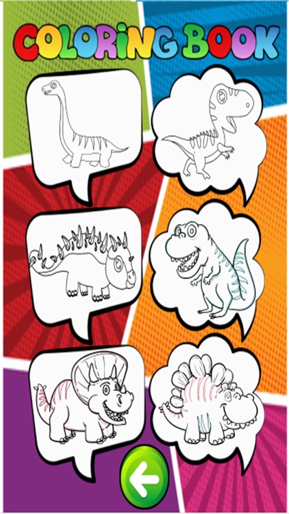 Dinosaur coloring page for kid doodle coloringbook screenshot-3