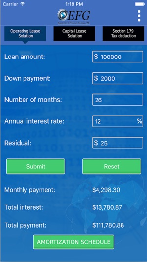 EFG Calculator