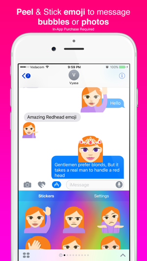 Redhead Emoji Stickers for iMessage