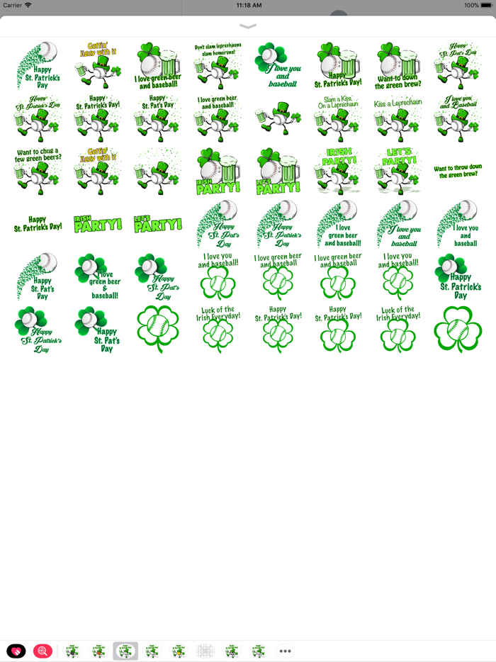 Baseball St. Pats Stickers