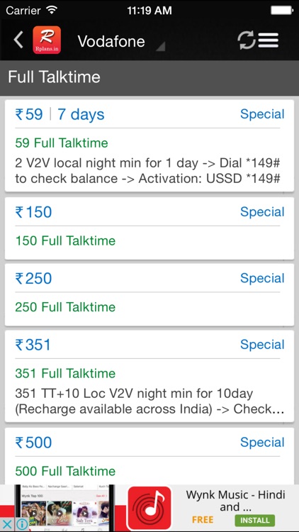 Recharge Plans, Packs, Offers