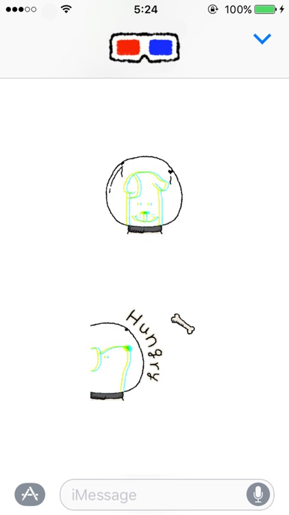 Space Dog 3D GIF stickers