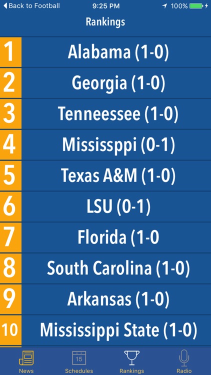 SEC GameDay - Radio, Rankings, Scores & Schedules screenshot-3