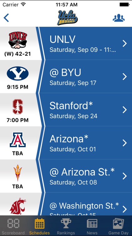 Pac 12 Football Schedules & Scores