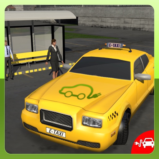 Electric Car Taxi Driver 3D Simulator: City Auto Drive to Pick Up Passengers Icon