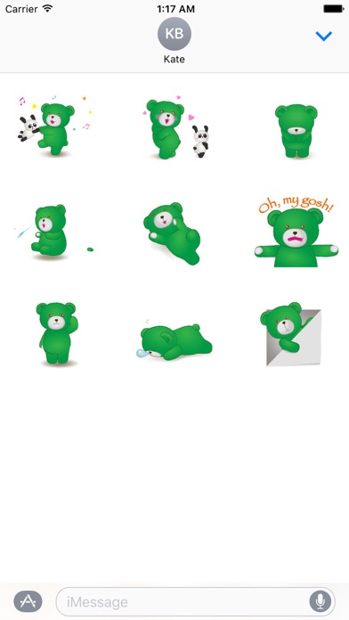 Animated Green Bear Sticker screenshot 2