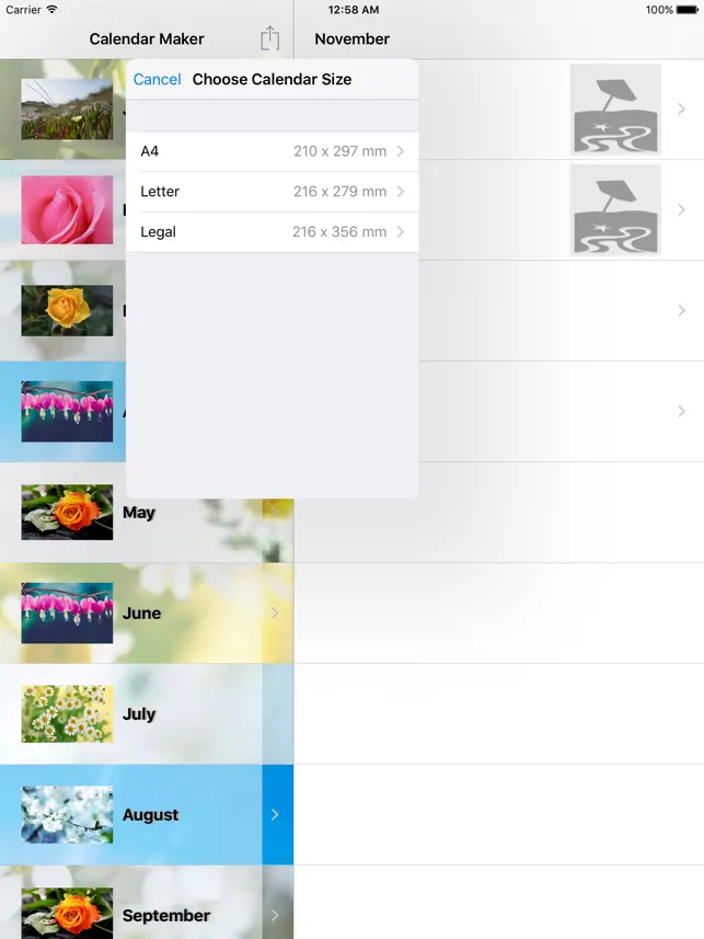 Billede 4 Calendar Maker 2017 - Create Photo Calendar as PDF iphone