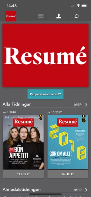 Tidningen Resumé.