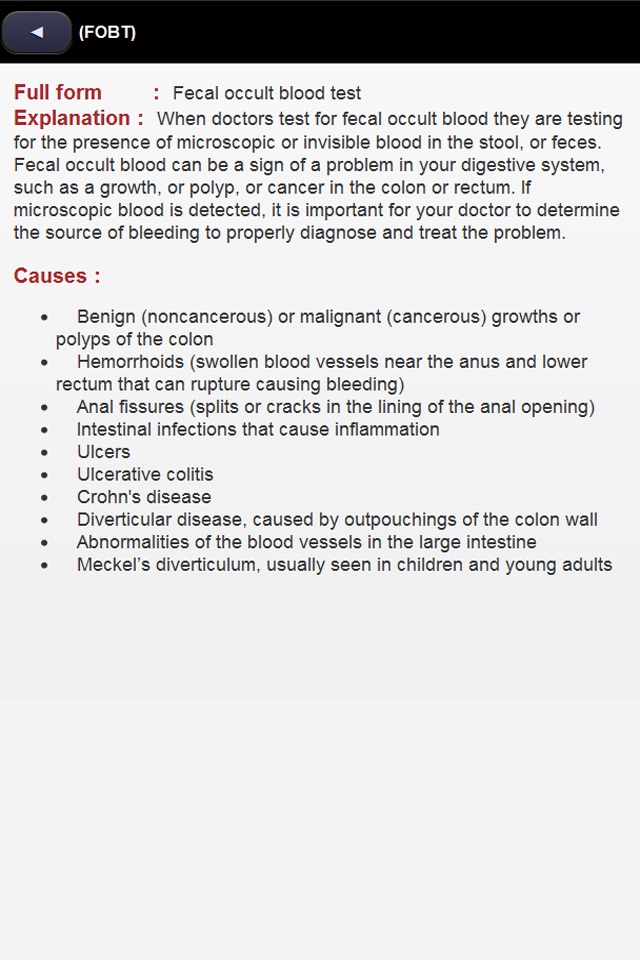 Medical abbreviation screenshot 2