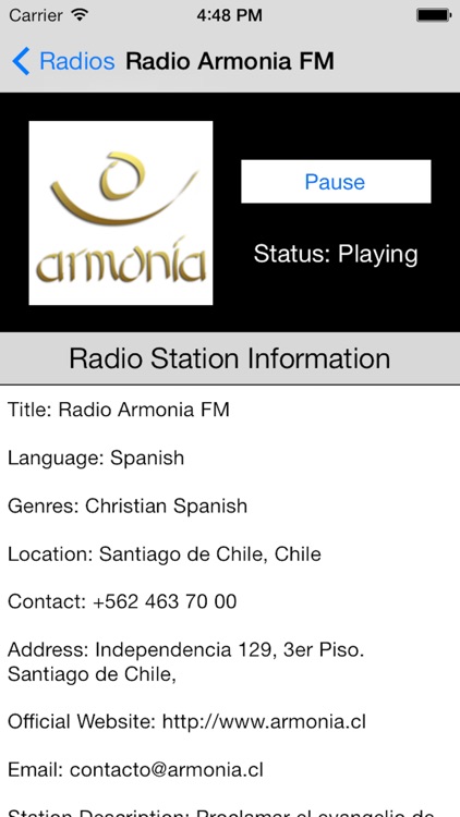 Chile Radio Live Player (Santiago / Spanish / español) screenshot-4