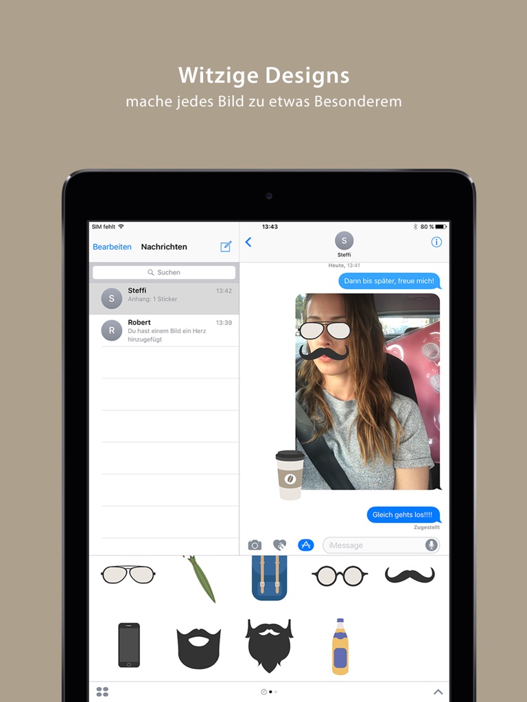 【图】Hipster Sticker Pack – iMessage(截图3)
