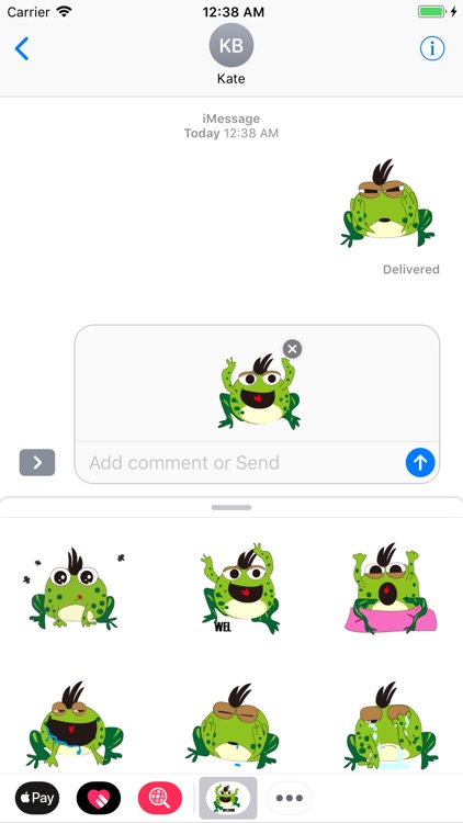 Green Frog Animated Stickers
