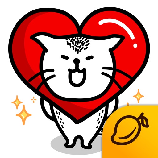 Heart Cat Lite - Mango Sticker Icon