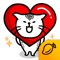 Heart Cat Lite - Mango Sticker