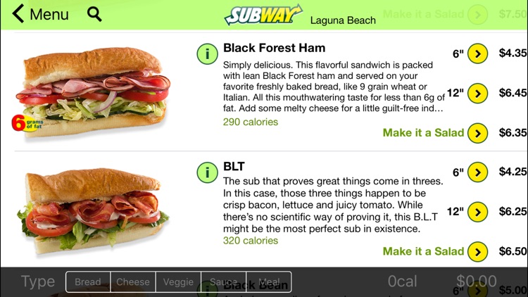 Subway Ordering for California