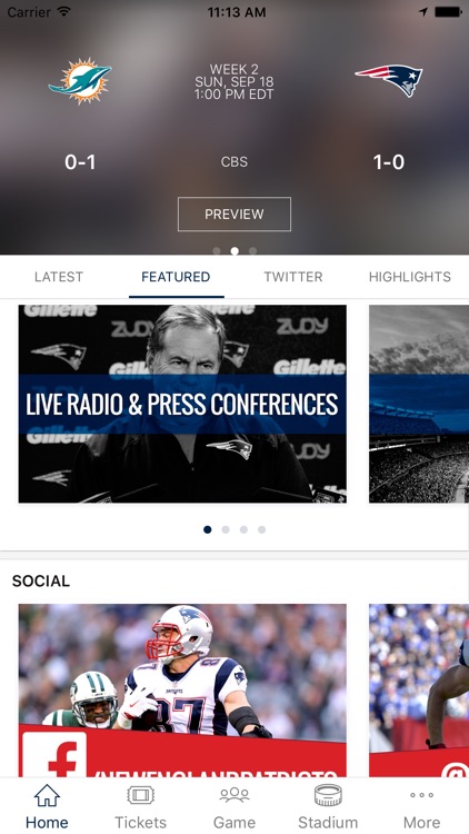 Patriots Gameday Live