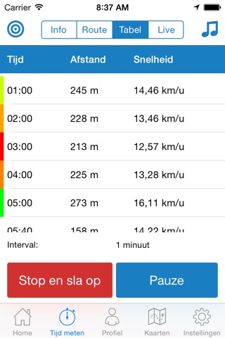 Looptijden.nl - Nederlandstalige GPS hardloop-app screenshot 3