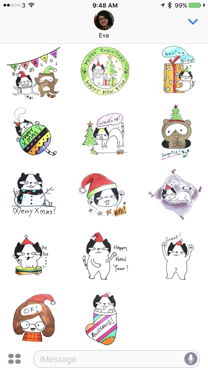 Doodle Funny Stickers Xmas