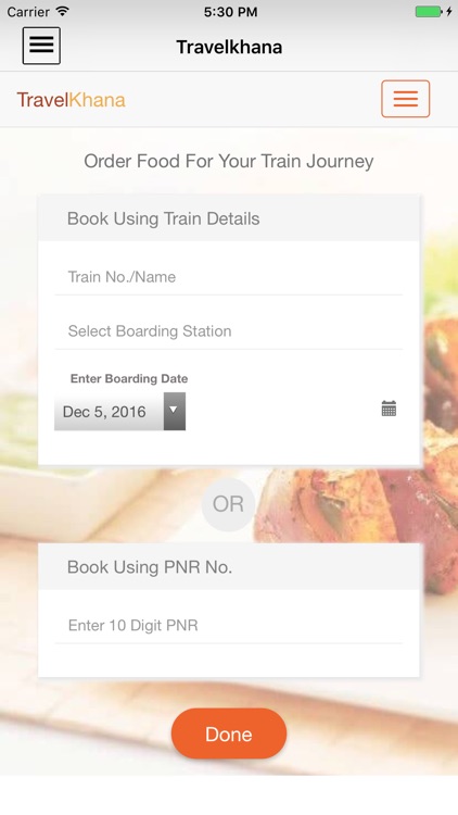TravelKhana - Train Food Service