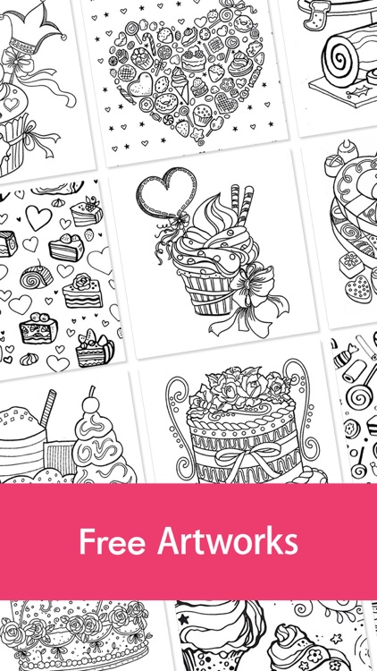 Free Fun Adult Coloring Book - FOOD: Coloring Book for Adults & Stress Relieving Color Therapy