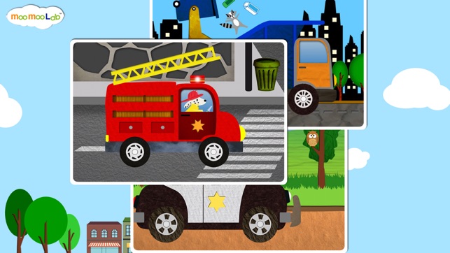 汽車, 卡車, 消防車- 兒童益智遊戲, 圖畫, 拼圖活動(英語, 國語)(圖5)-速報App