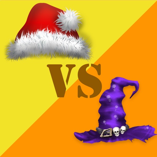 Christmas vs Halloween Checkers Icon