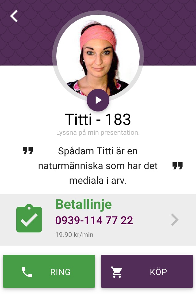 Spådam.se screenshot 2