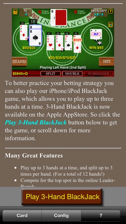 BlackJack Bet Chart +HD