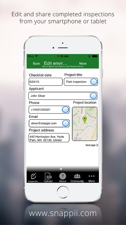 Environmental Inspection app
