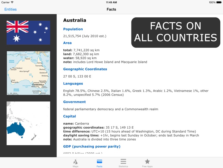 Atlas for iPad - Maps & Facts