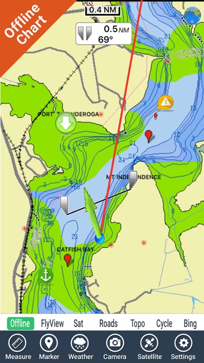 Champlain Lake Vermont HD GPS fishing chart