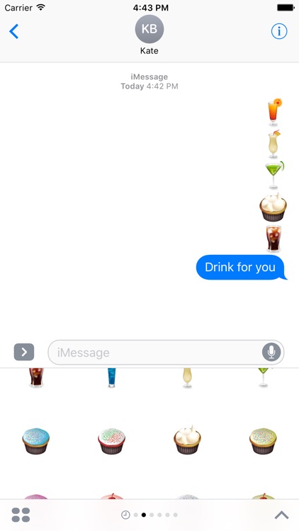 Drink Cupcake Stickers Pack For iMessage