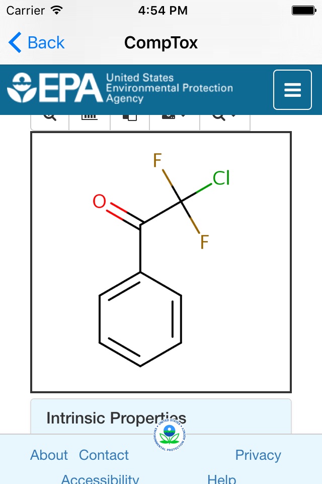 m/z EPA CompTox screenshot 2
