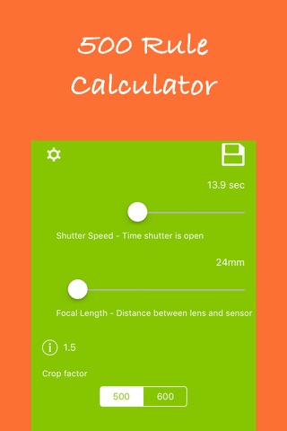 Photographer's Grip - Calculator for time lapse, exposure and focus screenshot 3
