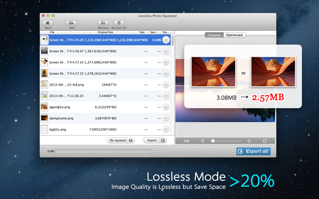 Екранна снимка на Photo Size Optimizer