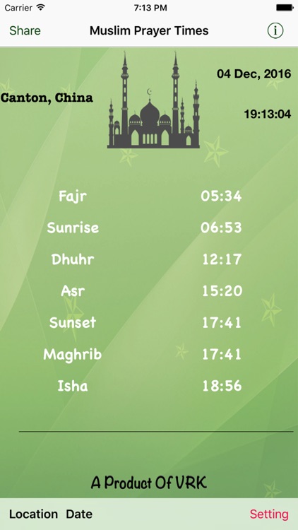 Muslim Prayer Times