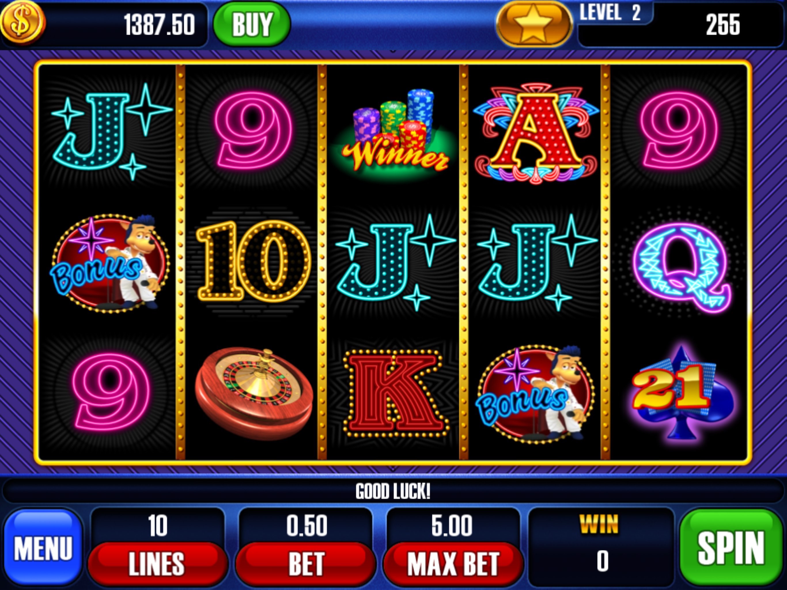 Does running aces casino have slot machines