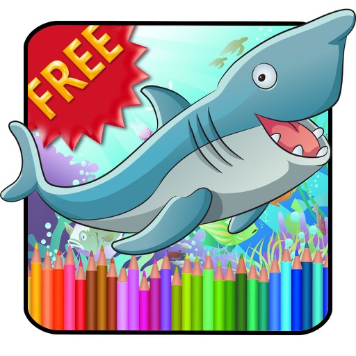 Coloring Book Sharks HD Icon