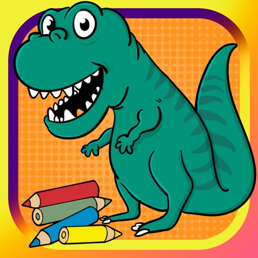 Dinosaur coloring page for kid doodle coloringbook iOS App