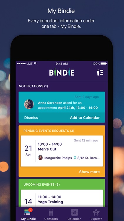 Bindie - Schedule appointments