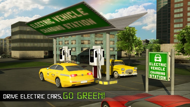 Electric Car Taxi Driver 3D Simulator: City Auto Drive to Pick Up Passengers