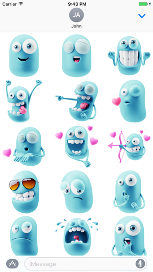 BlueMoji - 3D Emoji Stickers(圖2)-速報App